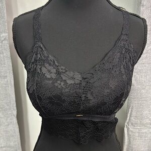 JadyK Black Lace Criss Cross Back Bralette‎ S/M Boutique Worn Once